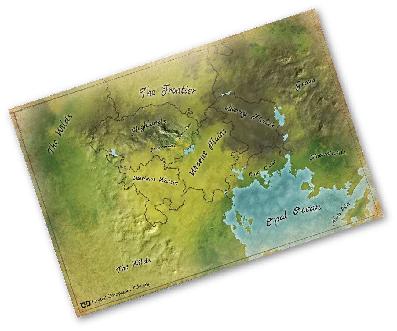 A hand-drawn map of the frontier of Pentus